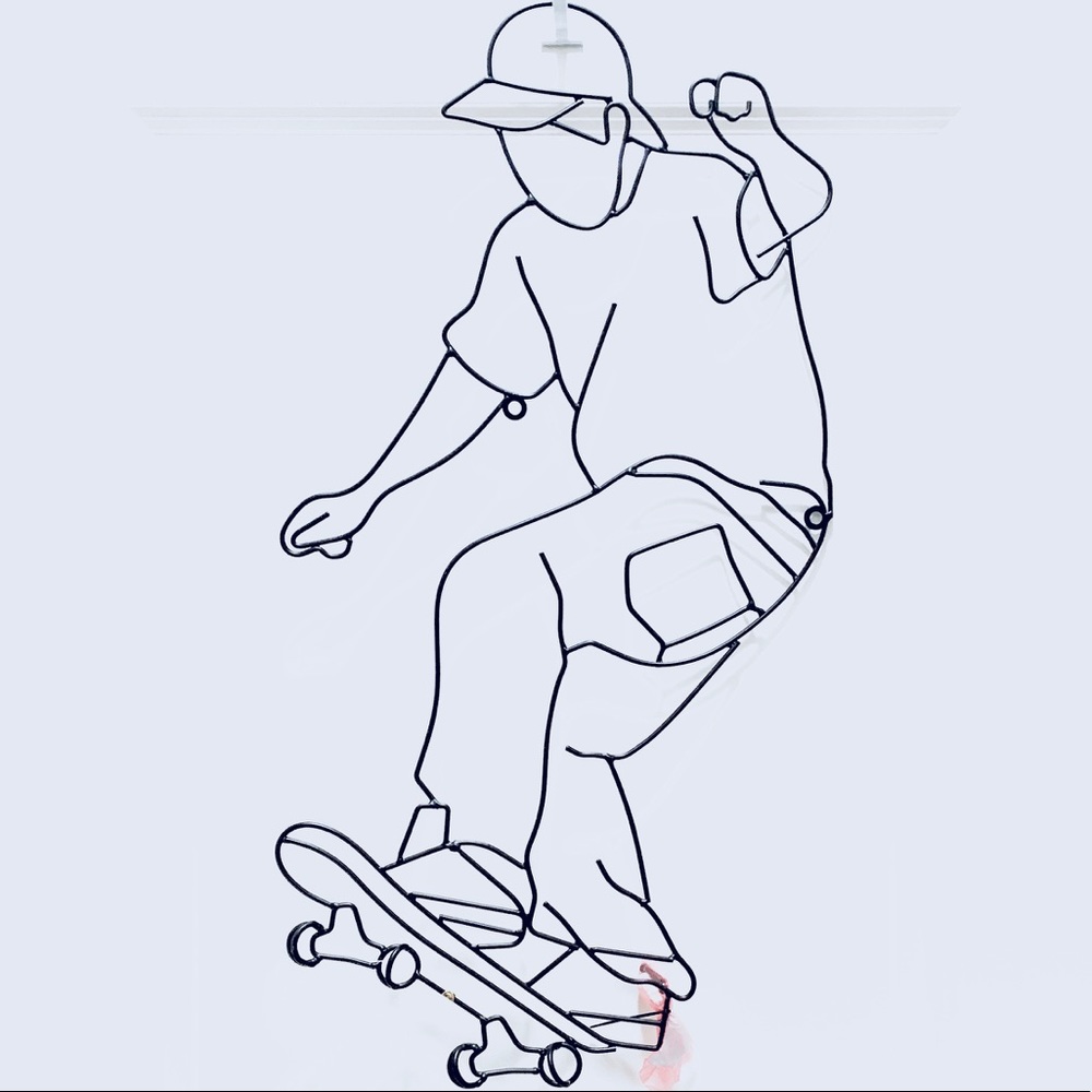 Metal Skateboarder Silhouette Wall Decor